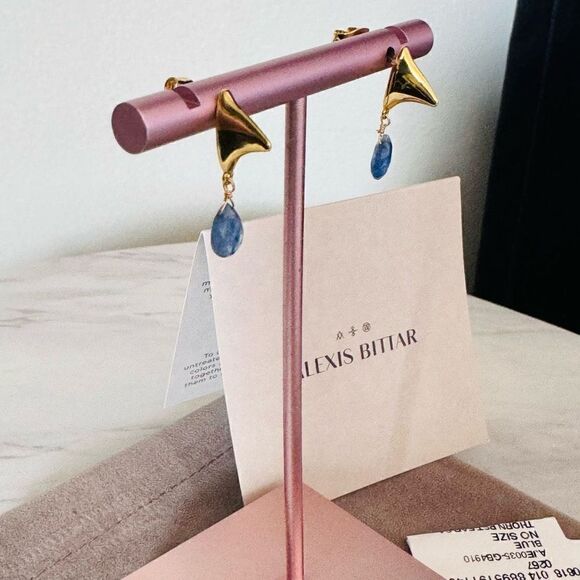 Alexas‎ Bittar Asterales Thorn 14K Goldplated & Sapphire Drop Earrings, NWT - Picture 10 of 16